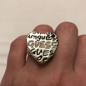 Guess Graffiti Heart Ring